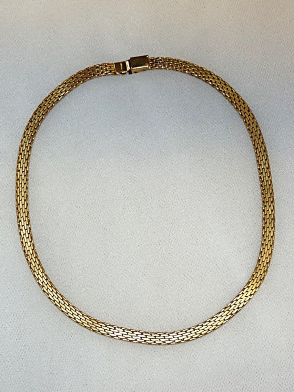 Vintage Monet Gold Tone Panther Interlocking Choker Collar 18'' Necklace